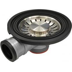 Bouchon d'évacuation Franke Turbo, Trou pour trop-plein, Évier en acier inoxydable, Logo Franke, Vis longue 25 mm 112.0264.987