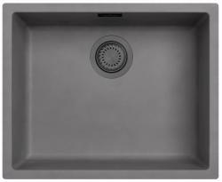 Ausmann Fibre évier en béton gris 50x40cm sous-structure, structure supérieure et encastrement avec bouchon en métal vieilli 1208971886