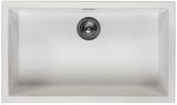 Ausmann Fibre blanc grand évier 70x40cm encastré, à poser et à fleur avec bouchon automatique en acier inoxydable 1208971904