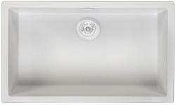 Ausmann Fibre blanc grand évier 70x40cm sous montage, montage en surface et montage à fleur avec bouchon automatique blanc 1208971909