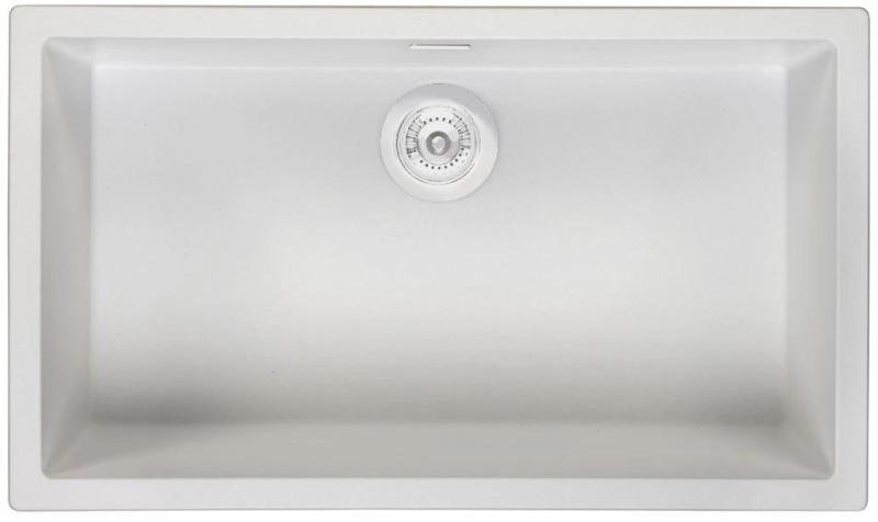 Ausmann Faser weißes großes Spülbecken 70x40cm Unterbau, Aufbau und flächenbündiger Einbau mit automatischem weißem Stecker 1208971909