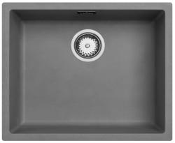 Évier en fibre de béton Ausmann gris 50x40cm encastré, surélevé et à ras du plan de travail avec bouchon automatique en acier inoxydable 1208971915