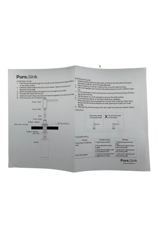 Pure.Sink Elite Steel Shine Distributeur de savon encastré PVD cuivre rechargeable par le haut PS9010-62