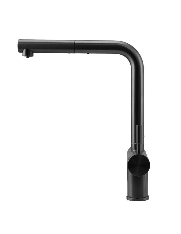 Pure.Sink Elite Steel Clear-S PVD gun metal 3-voie Robinet de cuisine avec Bec Rétractable et Eau Filtrée PS8120-61