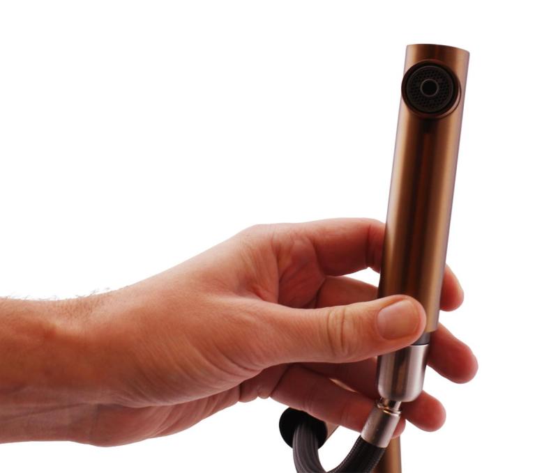 Pure.Sink Elite Steel Clear-S PVD Cuivre 3-voies Robinet de Cuisine avec Bec Rétractable et Eau Filtrée PS8120-62