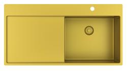 Pure.Sink Exclusivo Évier doré avec égouttoir 100 x 52 cm Robinet à levier droit PEX47100RT-60