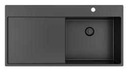 Pure.Sink Exclusivo Évier en bronze avec égouttoir 100 x 52 cm Robinet à levier droit PEX47100RT-61