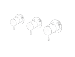 MURO TUA Mitigeur encastré mural avec 2 robinets d'arrêt chrome M1.B34.R.CR