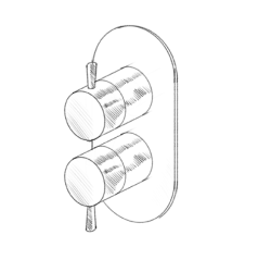 MURO TUA Mitigeur encastré mural avec inverseur 3 voies chrome M1.B33.S.CR