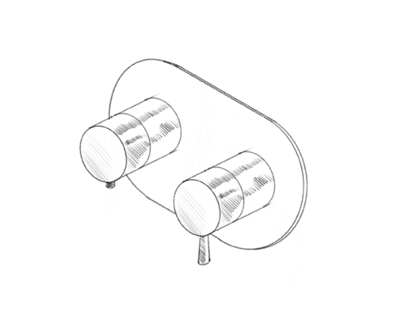 MURO TUA Mitigeur thermostatique encastré pour douche avec 1 sortie chrome M1.B31T.S.CR