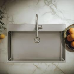 Pure.Sink Exclusivo Grand évier en acier inoxydable 75 x 40 cm Tapwing avec trou pour robinet PEX7540T-02