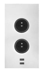 Indux Corner met 2 stopcontacten Penaarde en 2 x USB-lader Wit 1208972303