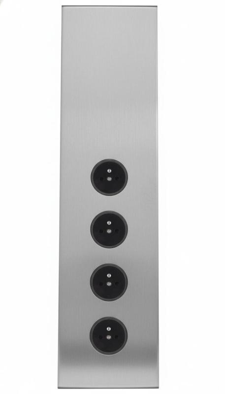 Indux Corner Colonne d'alimentation avec 4 prises Penaarde en acier inoxydable 1208972308