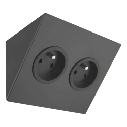 Indux Corner Colonne d'énergie à poser à l'horizontale avec 2 prises de courant Penaarde Noir 1208972311