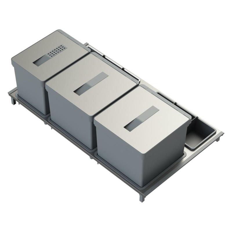 Indux Sort Système de tri des déchets à 3 compartiments Commande manuelle pour tiroirs coulissants 1208972320