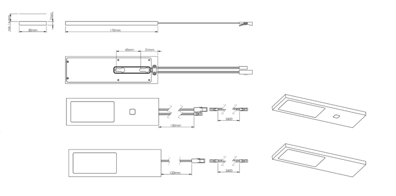Indux Solin Kit LED multi-tonalités pour cuisine, 4 spots x 3,6 W, cuivre 1208972350
