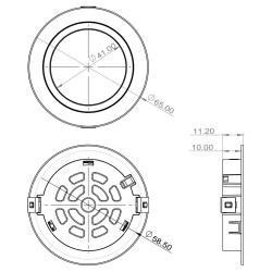 Indux Luma Petit spot LED encastrable pour cuisine, aspect inox 1208972370
