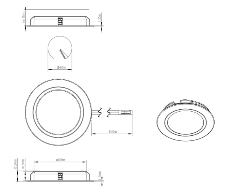Indux Luma inbouw keuken Multi Tone LED Set 3 Spots RVS-look 1208972401