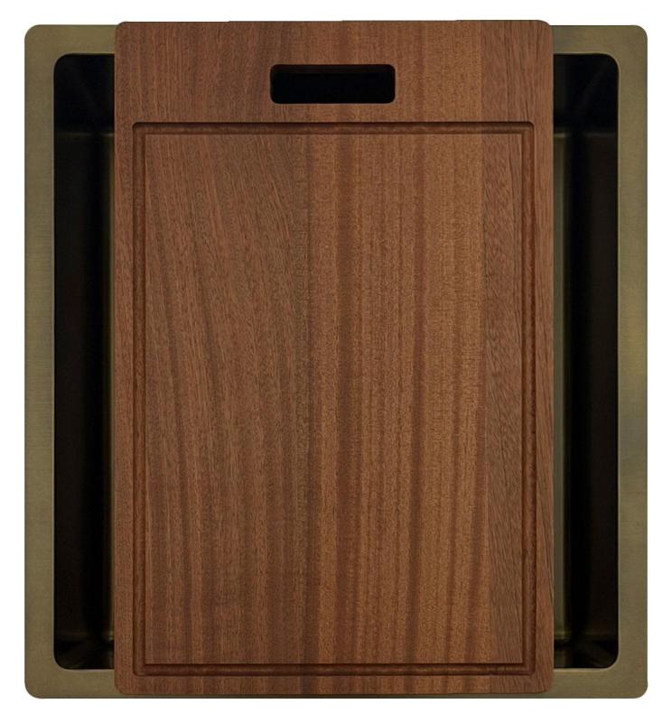 Pure.Sink Luxion PVD Évier antique en bronze 36 x 40 cm, encastrable, à encastrer à fleur ou en saillie, avec grille de fond PLX3640-64