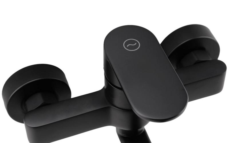 Aquanello Casa Einhebel-Küchenwandarmatur Schwarz mit Auslauf 15 cm BL-1415-CS