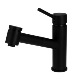 Aquanello Voss Mitigeur de cuisine noir avec bec extractible et fonction douchette BL-7200-VS