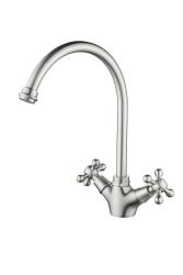 Aquanello Heritage Ascot Robinet de cuisine classique et nostalgique en acier inoxydable avec bec rond NB-4003-HA