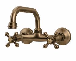 Aquanello Heritage Ascot Robinet mural de cuisine classique à bec haut, couleur bronze BN-4110-HA