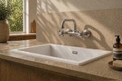 Aquanello Heritage Ascot Robinet mural de cuisine classique à bec verseur supérieur, chrome CR-4110-HA