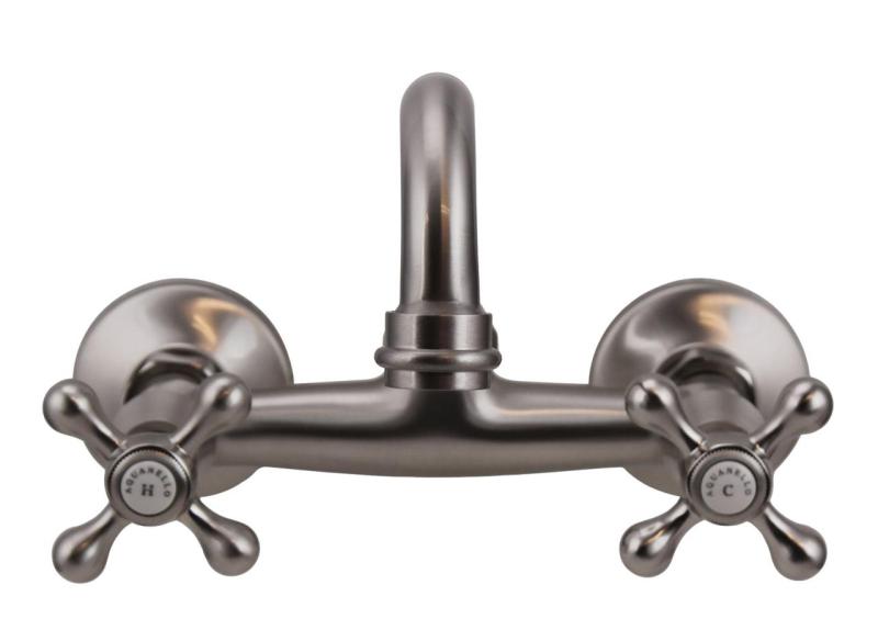 Aquanello Heritage Ascot Robinet mural classique pour cuisine, bec verseur supérieur, acier inoxydable NB-4110-HA