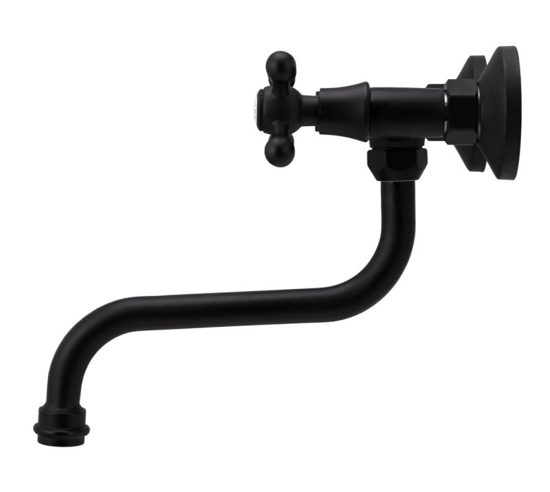 Aquanello Heritage Ascot Robinet mural classique pour cuisine Noir BL-4111-HA