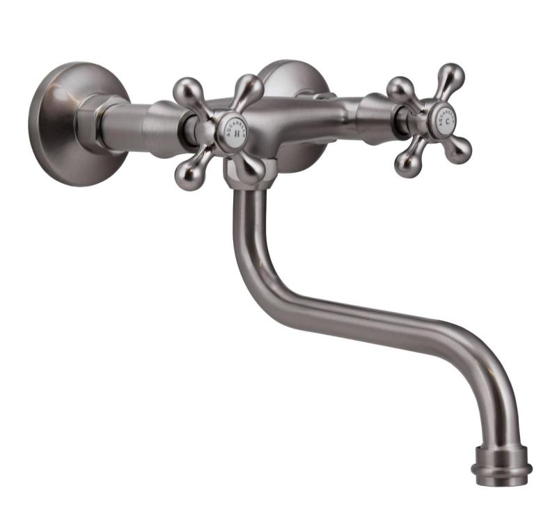 Aquanello Heritage Ascot Robinet mural classique pour cuisine en acier inoxydable NB-4111-HA