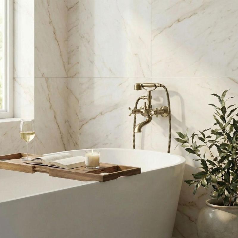 Aquanello Heritage Ascot Mitigeur de baignoire classique avec boutons étoile en bronze, douchette à main incluse BN-3002-HA