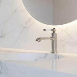 Aquanello Heritage Manor Mitigeur de lavabo classique nostalgique en acier inoxydable NB-1001-HM