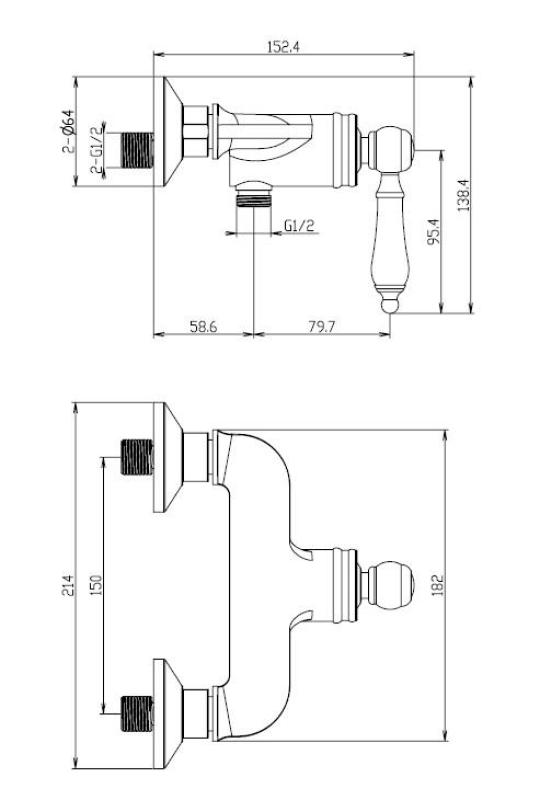 Aquanello Heritage Manor Mitigeur de douche classique Chrome CR-2001-HM