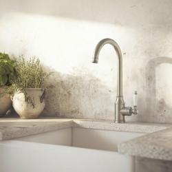 Aquanello Heritage Manor Robinet de cuisine classique et nostalgique en acier inoxydable NB-9001-HM
