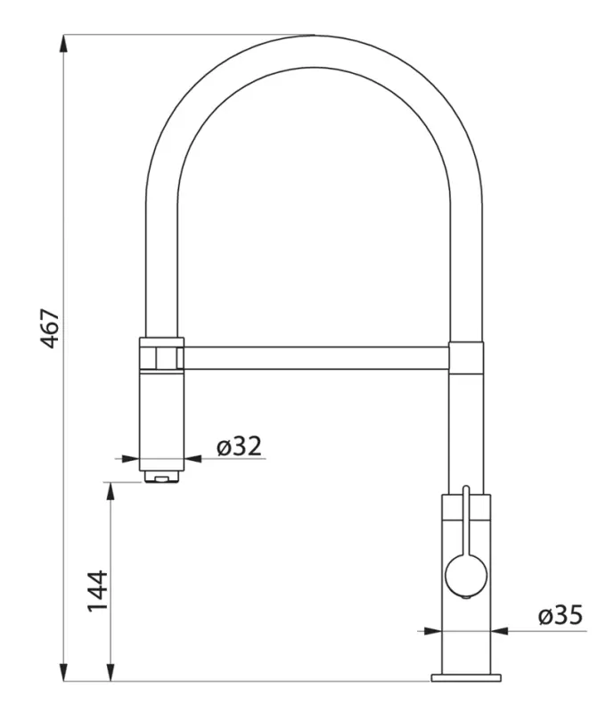 Robinet de cuisine Ausmann Lavea Chromé avec bec pivotant et flexible 1208972568
