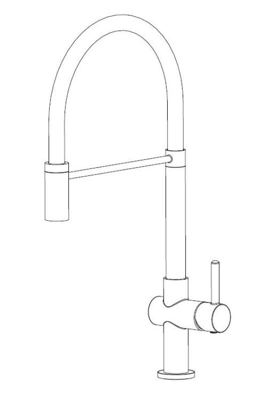 Aquanello Gastro Mitigeur de cuisine à bec flexible, chrome CR-4400-GT