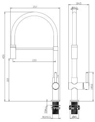Aquanello Gastro Mitigeur de cuisine à bec flexible noir BL-4400-GT