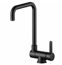 Aquanello Forma Robinet de cuisine à bec rabattable en acier inoxydable massif, noir  BL-1011-FM