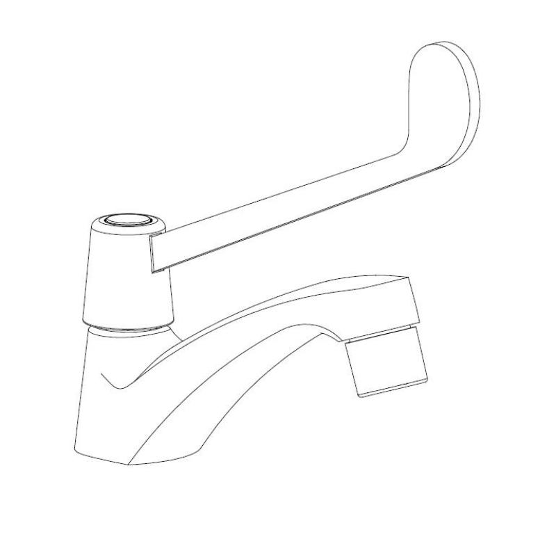 Aquanello Medic Robinet d'eau froide à long levier, chromé CR-1101-MD