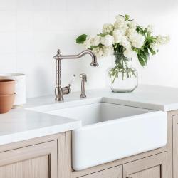 PB Douchette de cuisine rétractable au style classique et nostalgique, en acier inoxydable