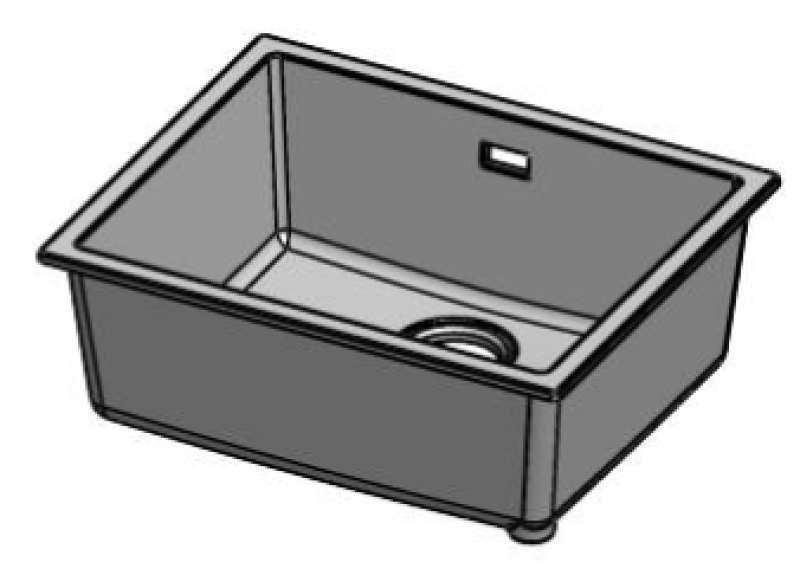 Pure.Sink Eternal Évier Quartz Beige 50 x 40 cm, à encastrer ou à poser, avec bonde en acier inoxydable