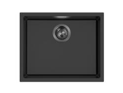 Pure.Sink Eternal Évier Quartz noir 50 x 40 cm, à encastrer ou à poser, avec bonde automatique couleur bronze