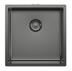 Pure.Sink Comfort Évier PVD couleur bronze 40 x 40 cm, rayon de 10 mm, pour montage sous plan, à fleur de plan et en applique PCM4040-61