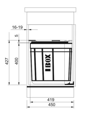 Franke Sorter Solo 45 système de déchets rotatif à la porte 40 litres avec filtre à charbon 121.0307.565
